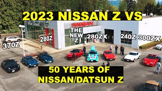 The New 2023 Nissan Z VS 370Z 300ZX 280ZX 280Z 240Z  50 Years of Z Heritage [upl. by Oech416]