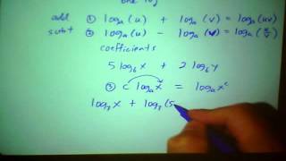 MATH136 55 Combining Log Terms into One Log [upl. by Orimar206]