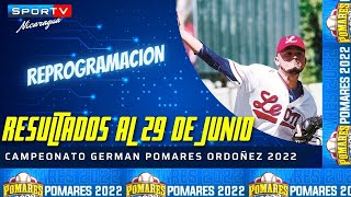 RESULTADOS al 29 de Junio Reprogramacion Pomares 2022 Nicaragua [upl. by Lexie986]