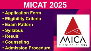 MICAT 2025  Eligibility Criteria Exam Date Application form Syllabus [upl. by Arihppas]