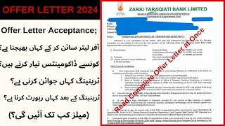 ZTBL OGIII Offer Letter Details  Offer Letter Acceptance  Waiting List  Training  joining [upl. by Ahtilat727]