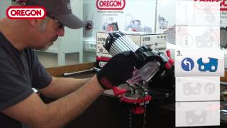 Oregon 511AX Chain Grinder Setup and Grinding Instructions [upl. by Yllehs]