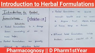 Introduction to Herbal Formulations  complete  Chapter14  Pharmacognosy D Pharm1stYear [upl. by Menon]