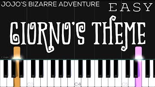 Giorno’s Theme  Jojo’s Bizarre Adventure Golden Wind Main Theme  EASY Piano Tutorial [upl. by Eehtomit]