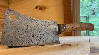 Antique hand forged cleaver restoration [upl. by Aihpledalihp]