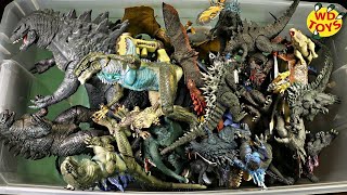 Giant Box Of Godzilla Surprise Toys 50 Gallon Action Figures Godzilla Vs Kong Unboxing WD [upl. by Adnola]