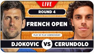 DJOKOVIC vs CERUNDOLO • French Open 2024 • LIVE Tennis PlaybyPlay Stream [upl. by Einhpad]