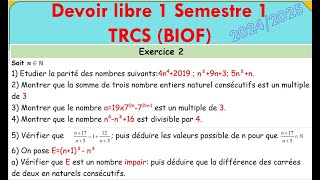 DEVOIR LIBRE N°1 TRCS MATH EXERCICE 2 رياضيات جدع مشترك علمي فرض منزلي رقم [upl. by Oinotla]