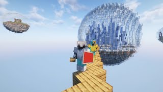 ŚNIEŻNE KULE  FIKUS MYŚLAŁ ŻE SZKŁO TO KAMIEŃ   MINECRAFT SkyBlock 18 [upl. by Sellma]