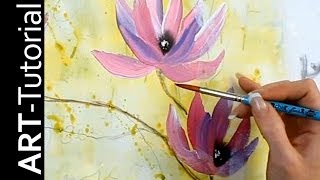 Abstrakte Magnolie mit einfachen Pinselstrichen  Einfach malen  Tutorial von zAcheRfineT [upl. by Akiemat]