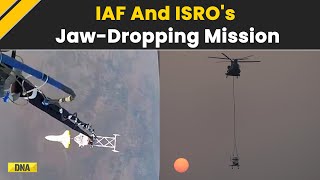 Watch Stunning Visuals Of IAFs Chinook And ISROs Pushpak Vimaan From An Altitude Of 45 KM [upl. by Winton]