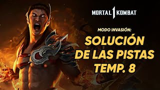 Mortal Kombat 1  Solución pistas del modo invasión temporada 8  En español [upl. by Adnawaj]