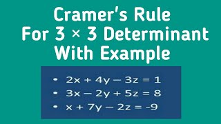 Cramers Rule  3x3 Linear System by Nagama Kazzi [upl. by Ishii855]