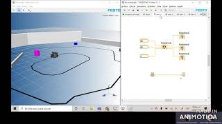 Simulación con Robotino Festo  Ejercicio N°1  Forma de Corazón [upl. by Aihsak536]