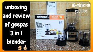 Geepas 3 in 1 blender  unboxing and review  urdu hindi [upl. by Atworth793]