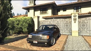 Mercedes 500E W124  GTA V Realistic Driving  Logitech Steering Wheel [upl. by Caesar]