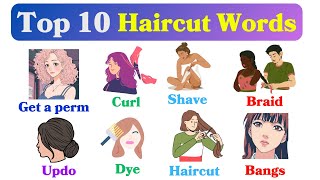 Top 10 Haircut Words You Need to Know in English  Haircut Word [upl. by Anerehs368]