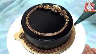 Special amp elegant chocolate cake decoration using rose mold [upl. by Naillig]