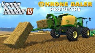 Farming Simulator 15 Mod KRONE BALER PROTOTYPE [upl. by Bendite]