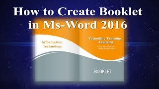 Creating Professional Booklet in ms word  How to Create Booklet in Microsoft word [upl. by Luana44]