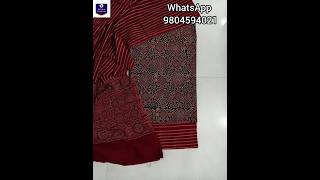 Ajrakh Handblock Printed amp Natural Dyed Dress Material  9804594021 ajrakh ajrakhblockprint [upl. by Enohsal]