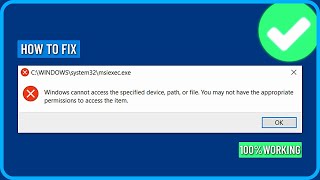 Fix Windows Cannot Access the Specified Device Path File You May Not Have Appropriate Permissions [upl. by Gwen]