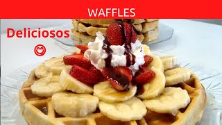 COMO HACER WAFFLES RECETA FACILCOCINANDO CON LINDA [upl. by Moht]