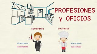 Aprender español Profesiones y oficios I 👷 nivel básico [upl. by Umont624]