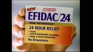 EFIDAC 24 Nasal Decongestant 1993 commercial [upl. by Loraine]