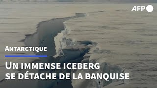 Antarctique un immense iceberg se détache de la banquise  AFP [upl. by Adnawuj]