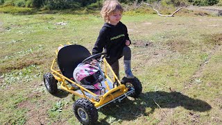 49cc Offroad Go Kart Unboxing Assembly and Test Drive [upl. by Annaigroeg]