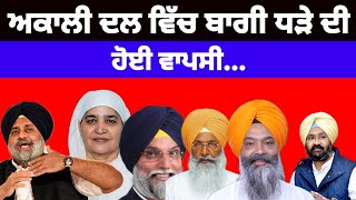 Shiromani Akali Dal ਚ ਬਾਗੀ ਧੜੇ ਦੀ ਹੋਈ ਵਾਪਸੀ Giani Harpreet singh ਨਾਲ ਬਣੀ ਸਹਿਮਤੀ shiromaniakalidal [upl. by Cornwall476]