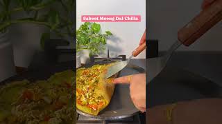 Sprouted Moong chilla with paneer filling ❤️✅ viraltrendingshortssabootmoongdalchillarecipe [upl. by Aelahs]