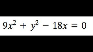 9x2  y2 18x  0 Find the foci center vertices and then graph [upl. by Nivat304]