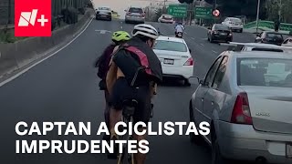 Ciclistas en CDMX circulan en vías rápidas  Despierta [upl. by Brozak547]