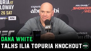 Dana White reacts to Ilia Topuria vs Max Holloway KO “If you keep clipping legends…” [upl. by Adiehsar]