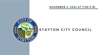 November 4 2024 Stayton City Council Meeting Live Stream [upl. by Abagael]