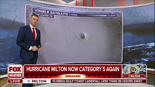 Hurricane Milton Regains Category 5 Status [upl. by Htebi861]