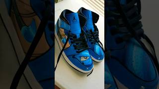 Nike Air Jordan 1 Mid Blastoise Custom Sneakers pokemon blastoise customized asmr [upl. by Adniuqal]