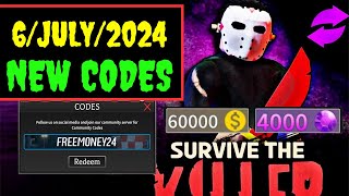 6 JULY NEW ALL WORKING CODES FOR SURVIVE THE KILLER IN JULY 2024 ROBLOX SURVIVE THE KILLER CODES [upl. by Annekam740]