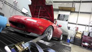 Turbocharged 1991 Mazda Miata dyno run [upl. by Anyad]