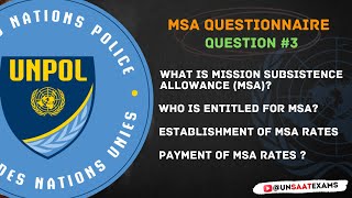 WHAT IS MISSION SUBSISTENCE ALLOWANCE MSA UNO MSA [upl. by Ednutabab398]