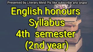 Syllabus4th semester 2nd Year books to be read in English honours Delhi Uni [upl. by Leiser]