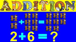 Addition 110 by 6 with Alphabetimals  Math Add by 6 Table with Animals  Learn to Count by Six [upl. by Barbie]