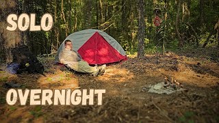 Solo Overnight Camping in Hot Weather in a Private Woodland camping [upl. by Enilarac724]