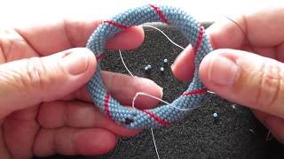 Peyote with a twist  not crochet Joining the ends to make a bangle Part 2 [upl. by Amahcen]