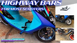 Highway bars for your scooter  Zuma 125 Prebug bugeye Elite Dio Ch80 Ruckus and much more [upl. by Enyawed]