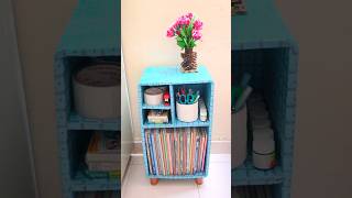 Diy Bookshelf Idea From Cardboard Box diybookshelf diybookstand bookorganizeridea shorts vira [upl. by Naiviv]