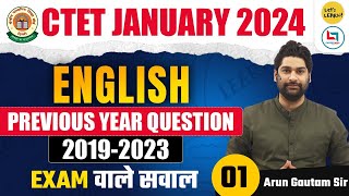 CTET Jan 2024  English PYQs Special class by Arun Sir  Class01 [upl. by Nysa]