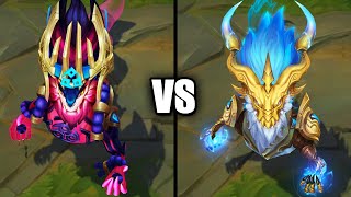 Inkshadow Aurelion Sol vs Storm Dragon Aurelion Sol Skins Comparison League of Legends [upl. by Natalya]